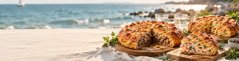 Стол с пирогами для компании