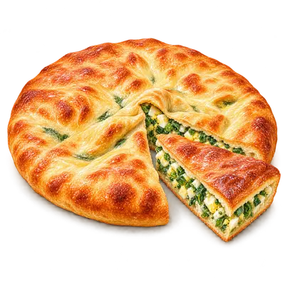 Пирог с зеленым луком и яйцом — иллюстрация пирога