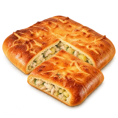 Сибирский пирог с курицей — иллюстрация пирога